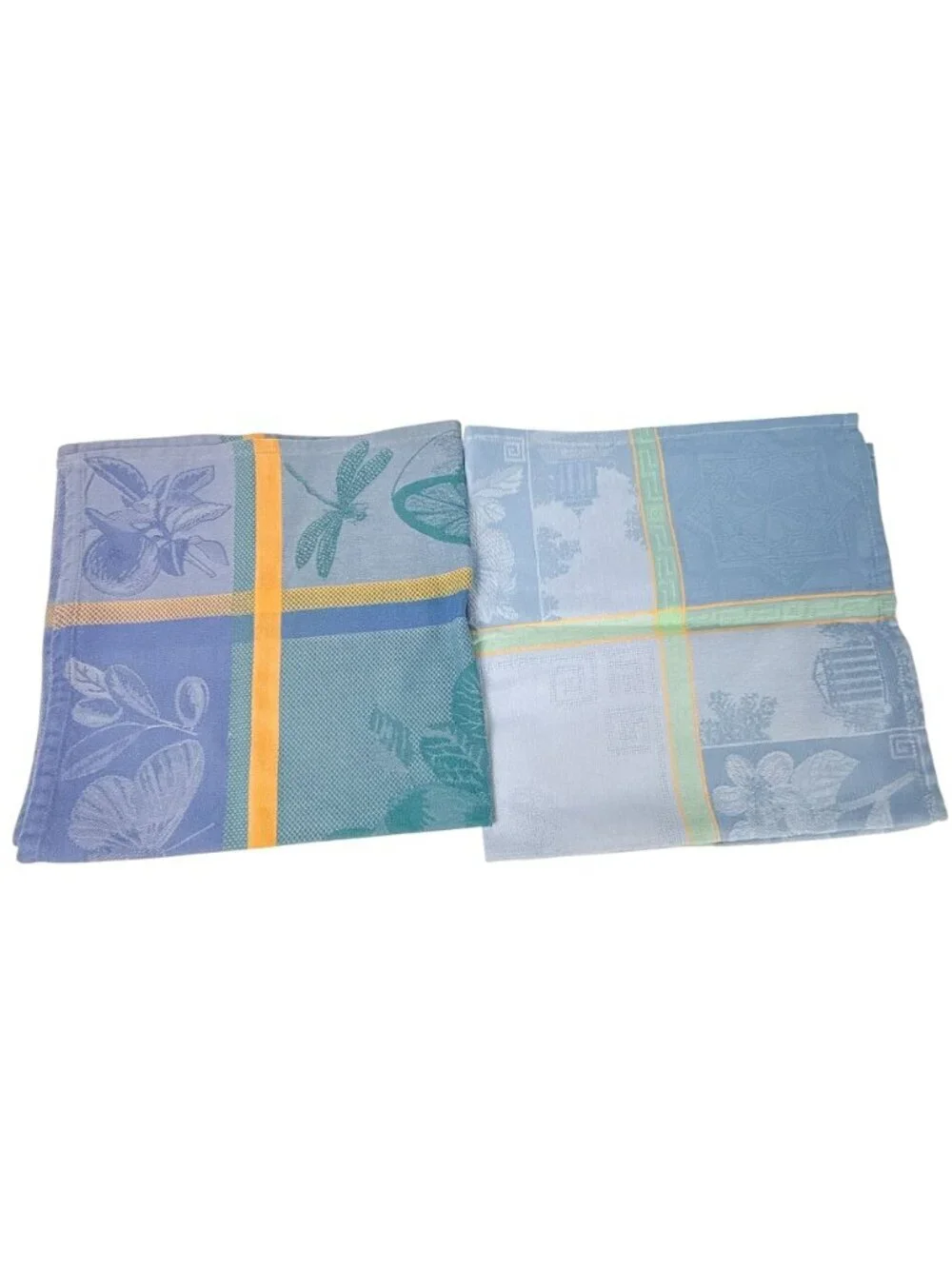 Le Jacquard Francais Cotton Blue Square Floral Provencal Napkins Set Of 2